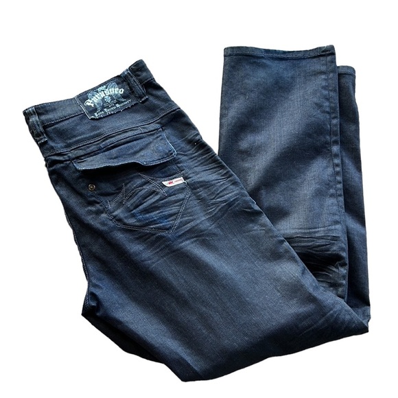 Parasuco Men’s Dark Wash Wide Leg Cargo Jeans. Sz 38 Large Flap Pockets. - Picture 11 of 11